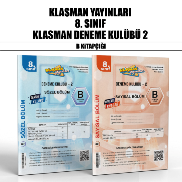 KLASMAN 08.SINIF DENEME KULÜBÜ SAY/SÖZ 2-B -25-26